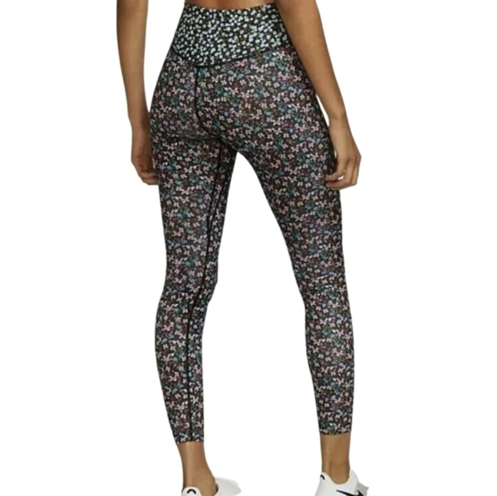 Nike One‎ Floral Patterned Activewear Mid Rise 7/8 Leggings Size 2XL